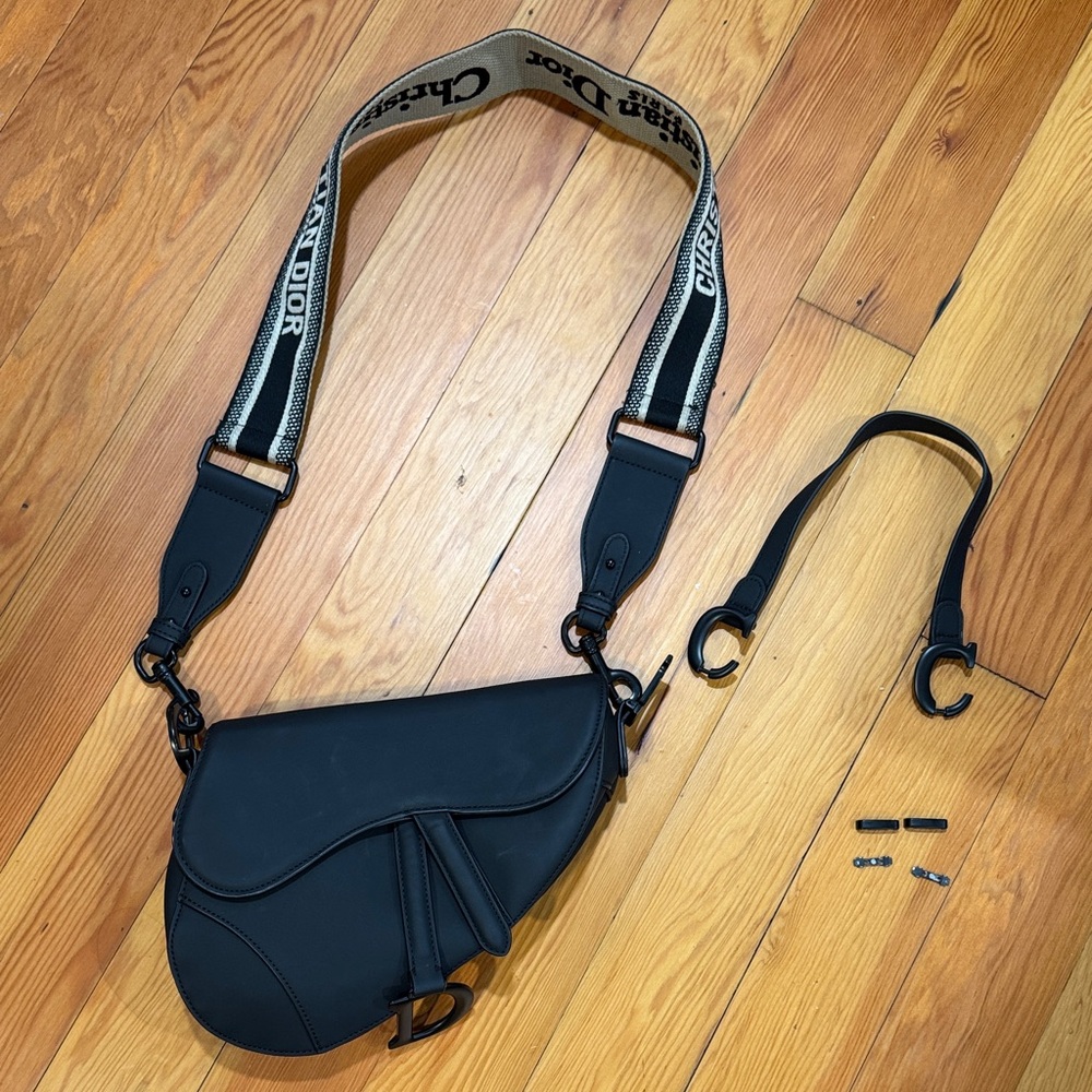 Dior Black Messenger Bag with Logo Strap